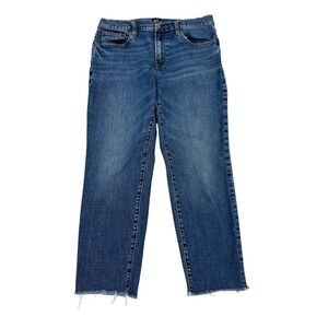Gap Denim GF Dark Puerto Indigo V2 Raw Hem Straight Leg Jeans 6/28 546961-00
